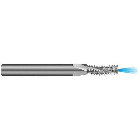 Harvey Tool 0.10 in. dia. x 7/32 Carbide Multi-Form 6-32 Thread Milling Cutter Coolant Through, 3 Flutes 17322